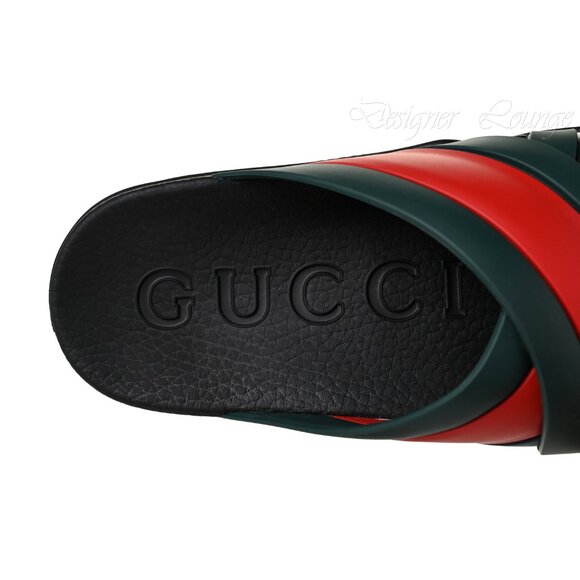SOLD! NEW GUCCI Women's Web Criss Cross Rubber Slides Sandals EU 39 / US 9 - Picture 9 of 13